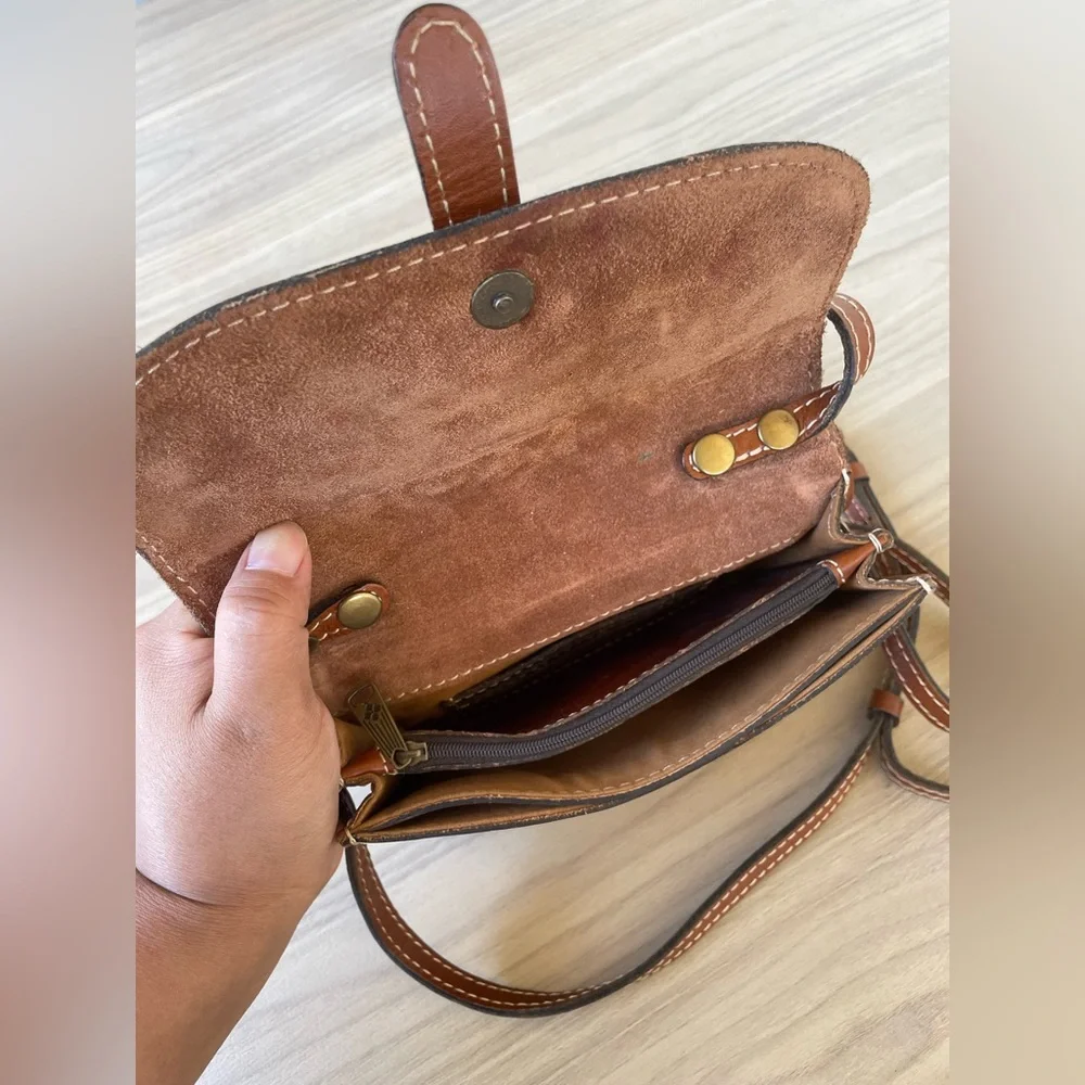 Patricia Nash Tan Leather Crossbody Bag